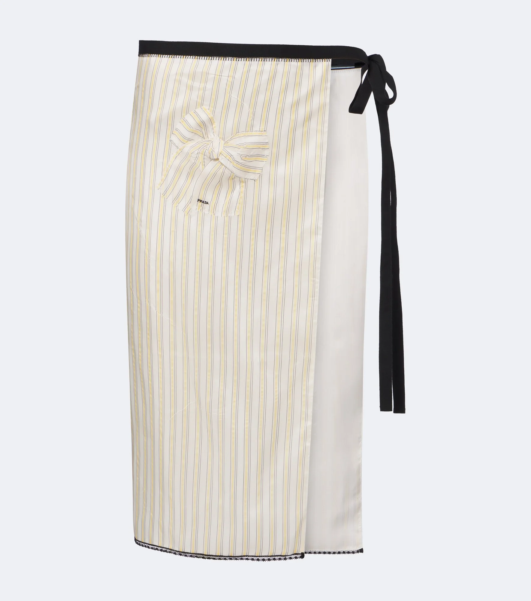 Embroidered striped wrap skirt - 1