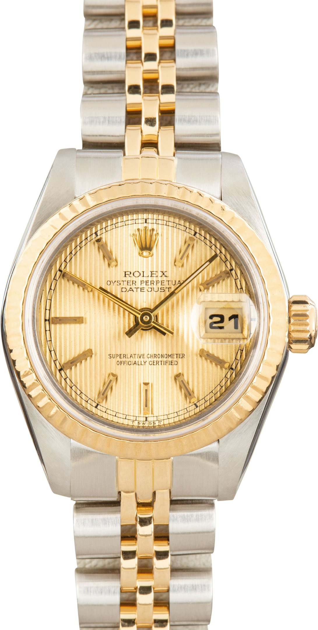 Ladies Rolex Datejust 69173 Silver Tapestry Dial - 1