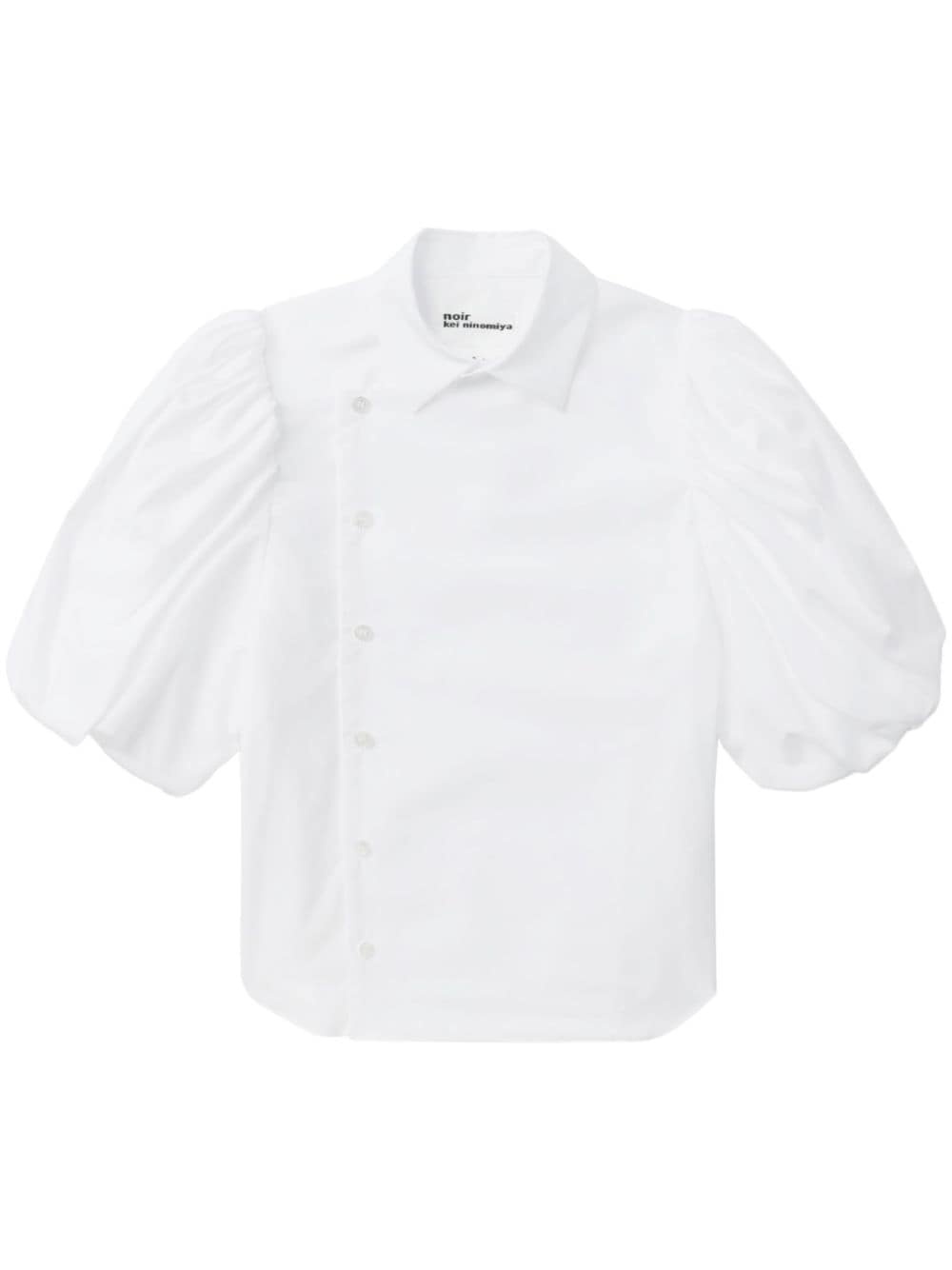 off-centre-fastening cotton shirt - 1