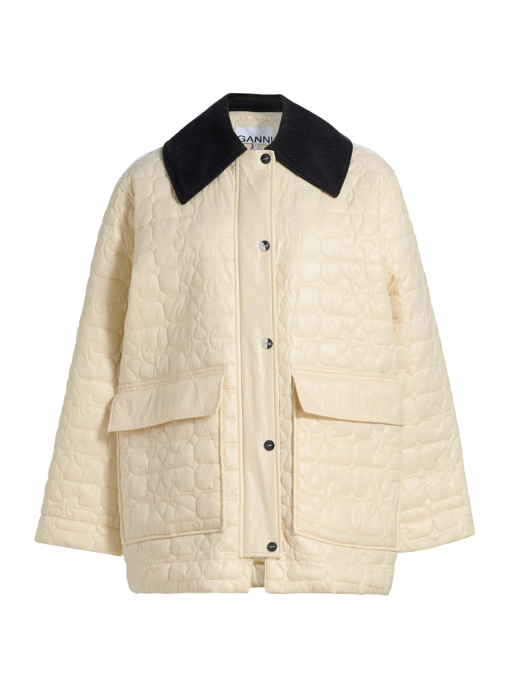 Women's Contrast-Trim Quilted Jacket - Angora - 1