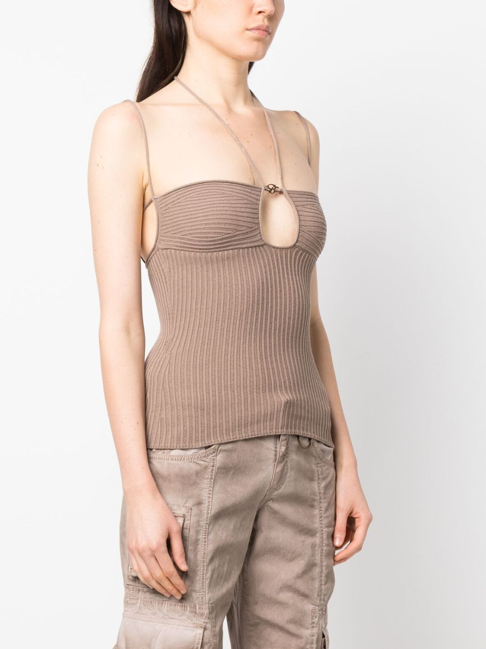 halterneck knitted top - 4