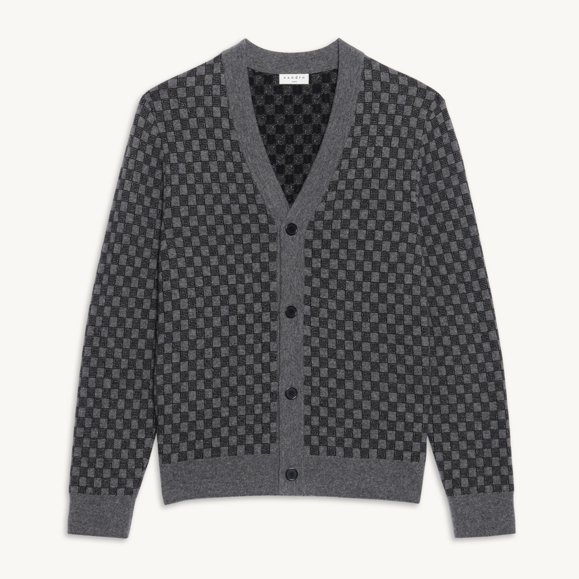 Jacquard knit cardigan - 1