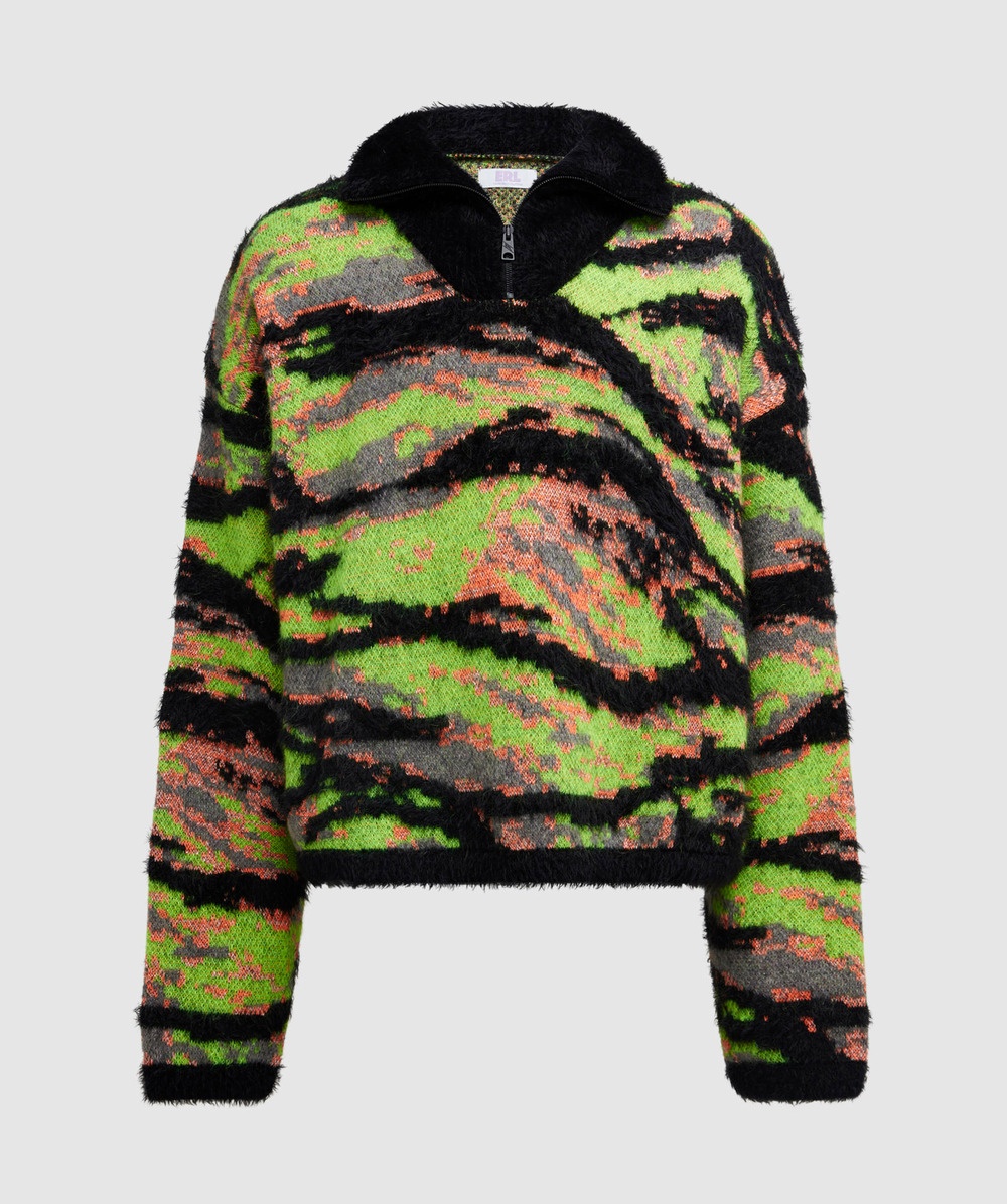 Tiger rave knitted quarter zip jumper - 2