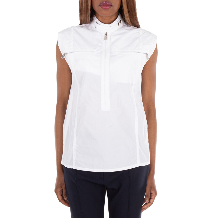 Burberry Half-Zip High-Neck Cotton Tank Top - 4