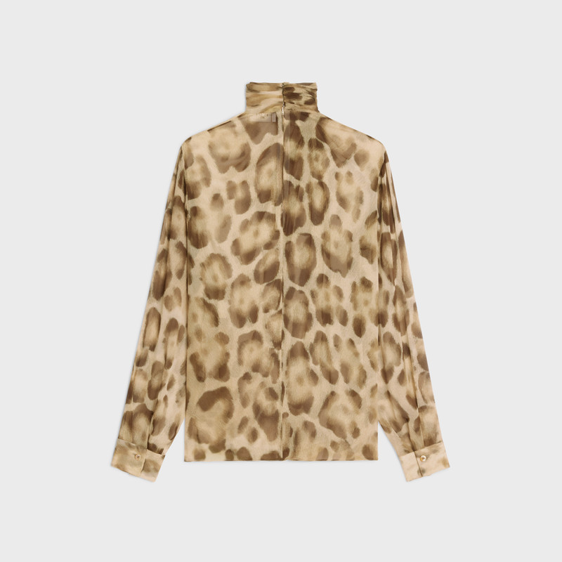 CELINE Muslin blouse with draped collar outlook