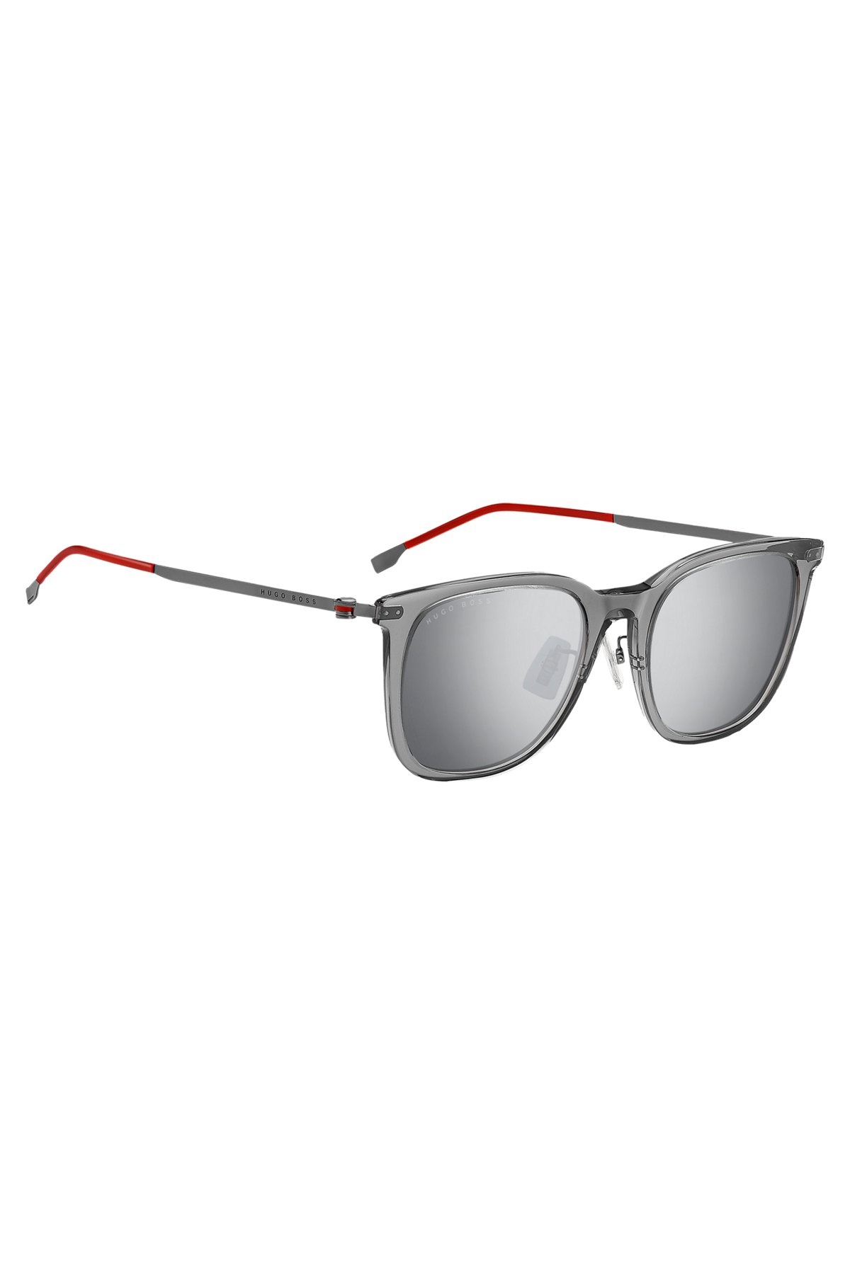 GRAY-ACETATE SUNGLASSES WITH RED ACCENTS - 4