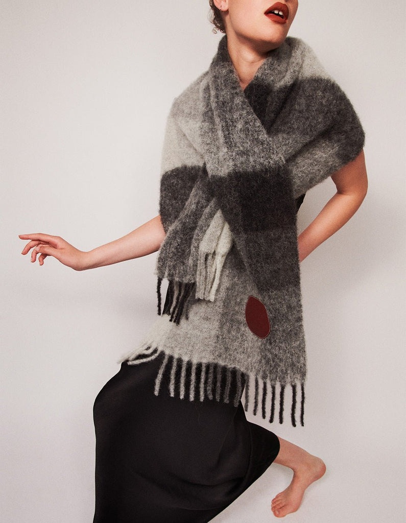 PULL THROUGH SCARF GRAY CHECK - 3