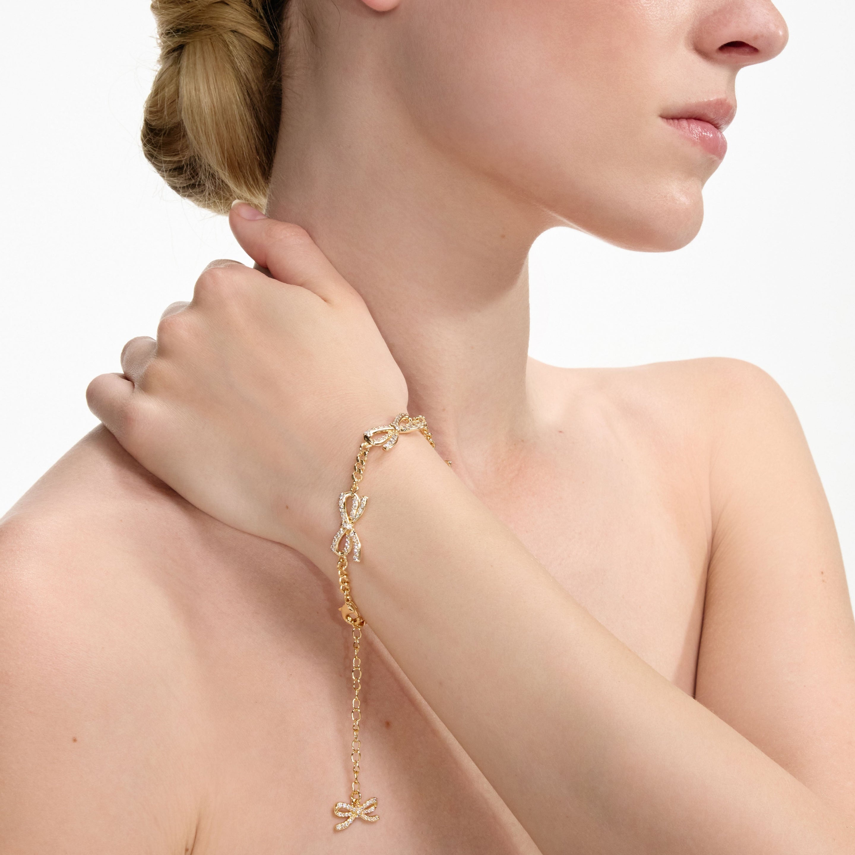 Gold Crystal Bow Bracelet - 3