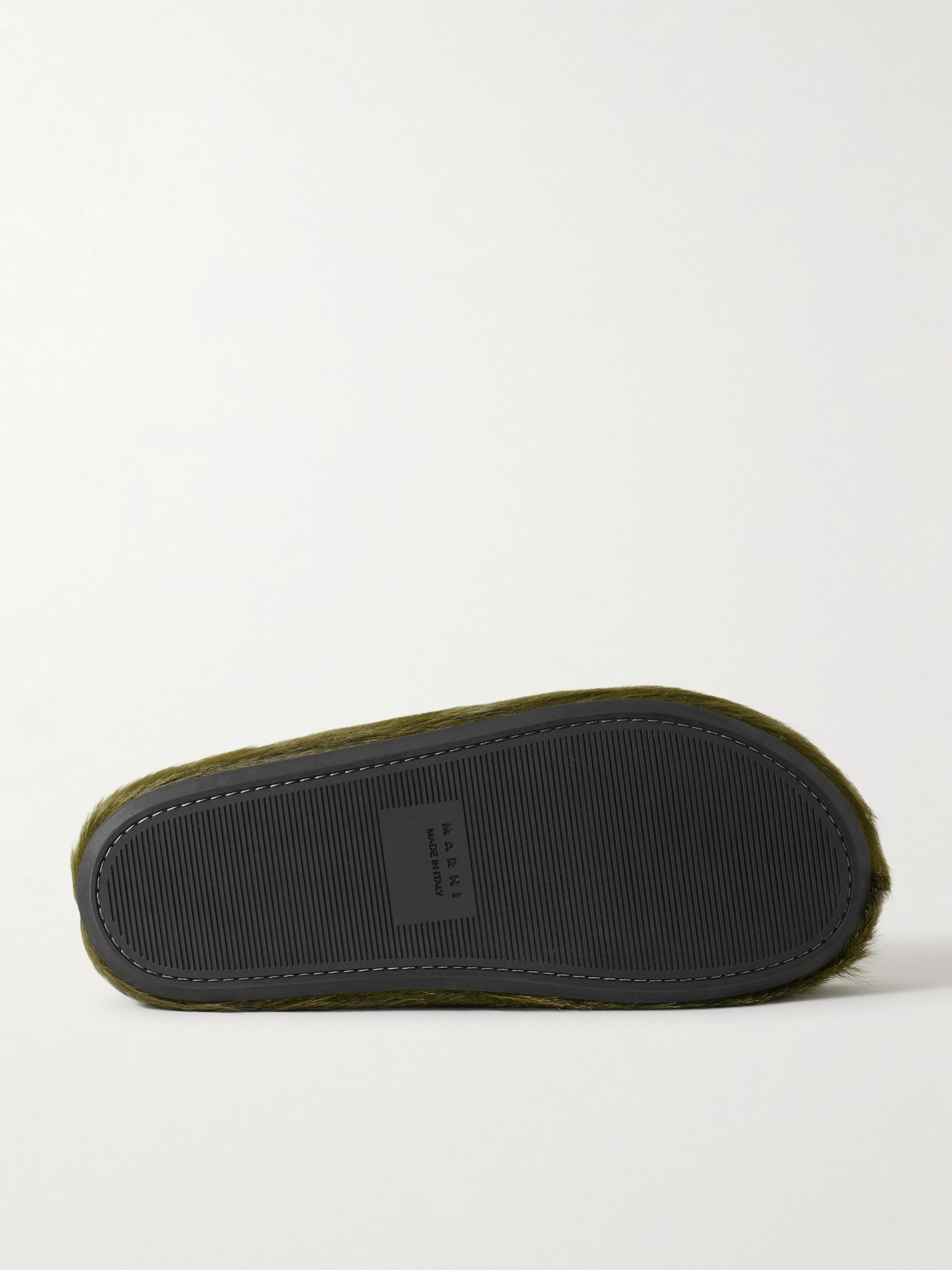 Fussbett Calf Hair Slippers Army green - 3