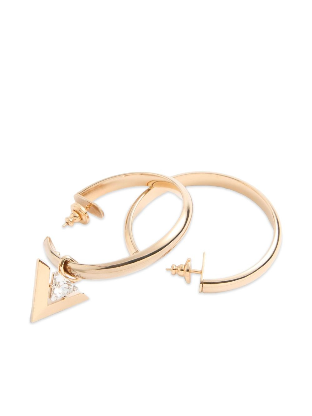 Je Les V-metal and crystal hoop earrings - 3