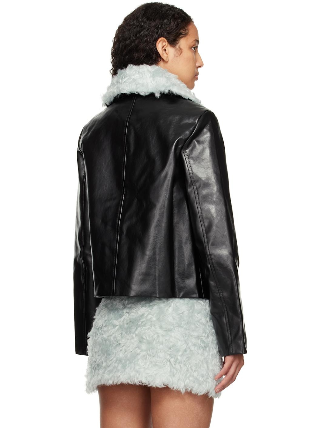 Black Maru Faux-Leather Jacket - 3
