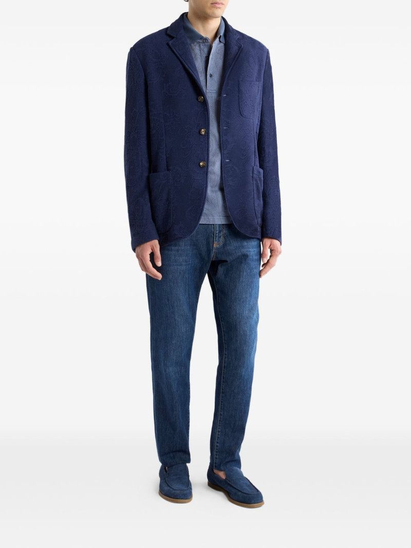 Etro arnica-motif cotton polo shirt outlook