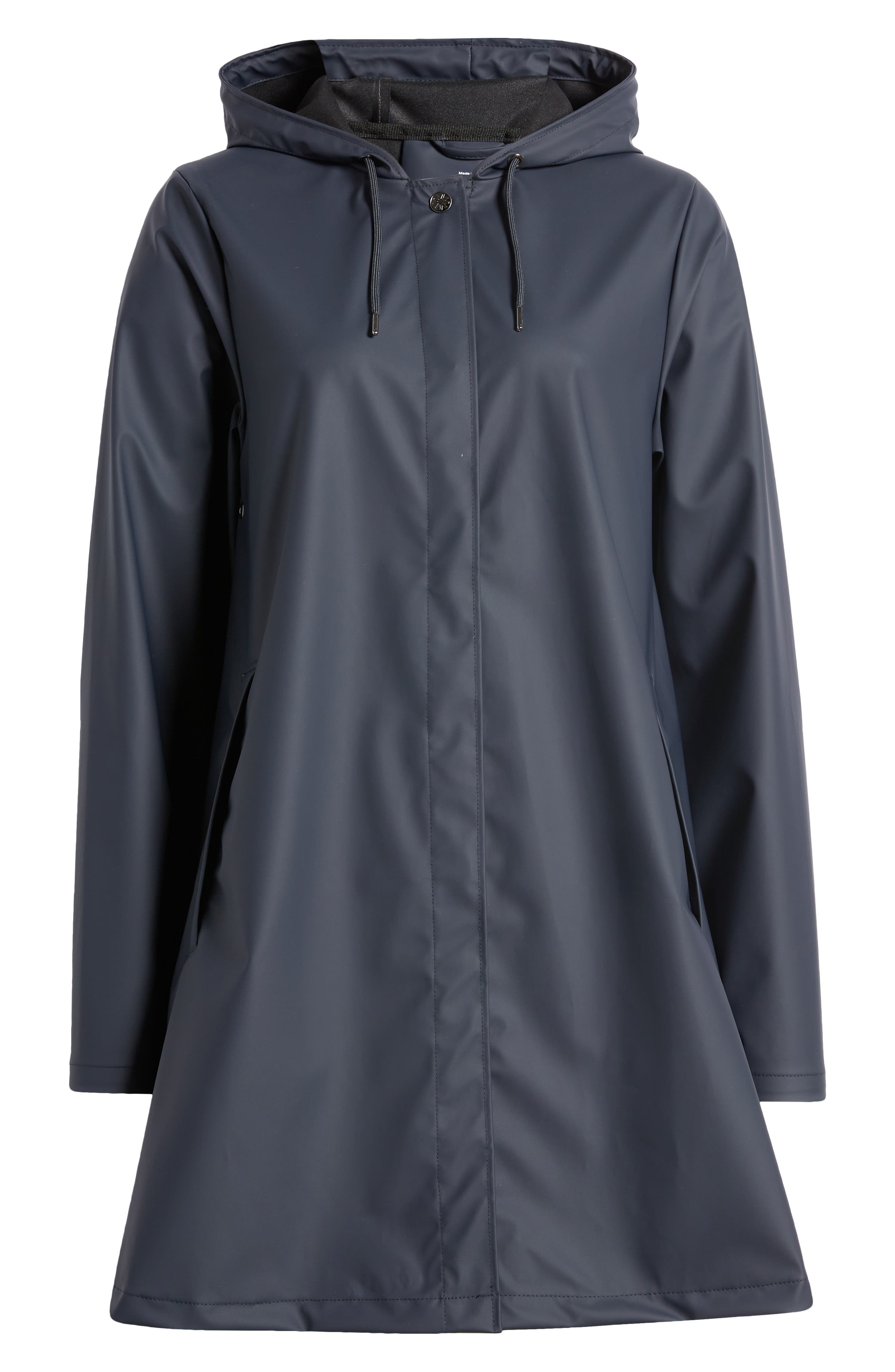 Rains Waterproof A-Line Rain Jacket in Navy at Nordstrom - 6
