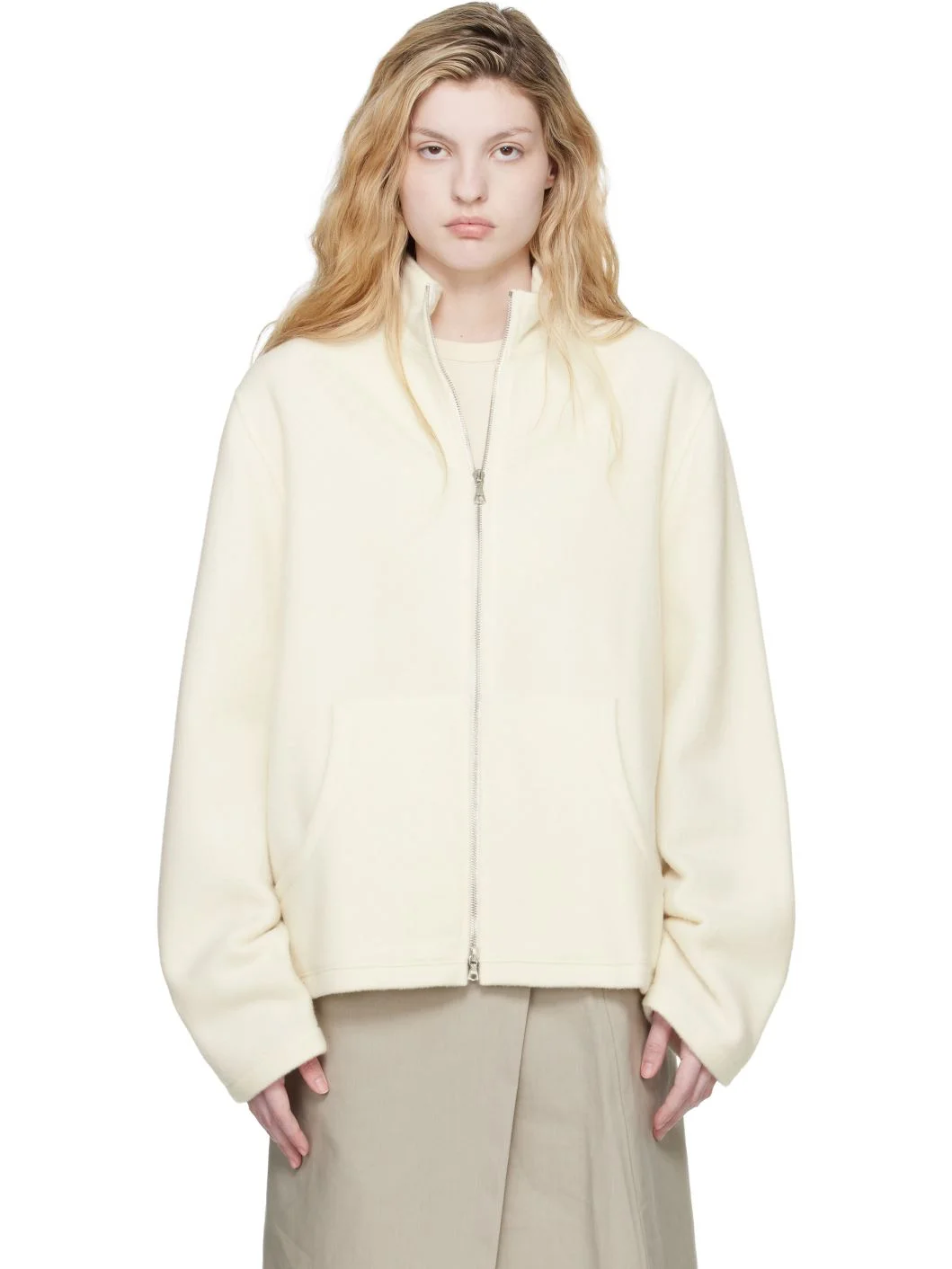 Off-White Fleece Full Zip Jacket - 1