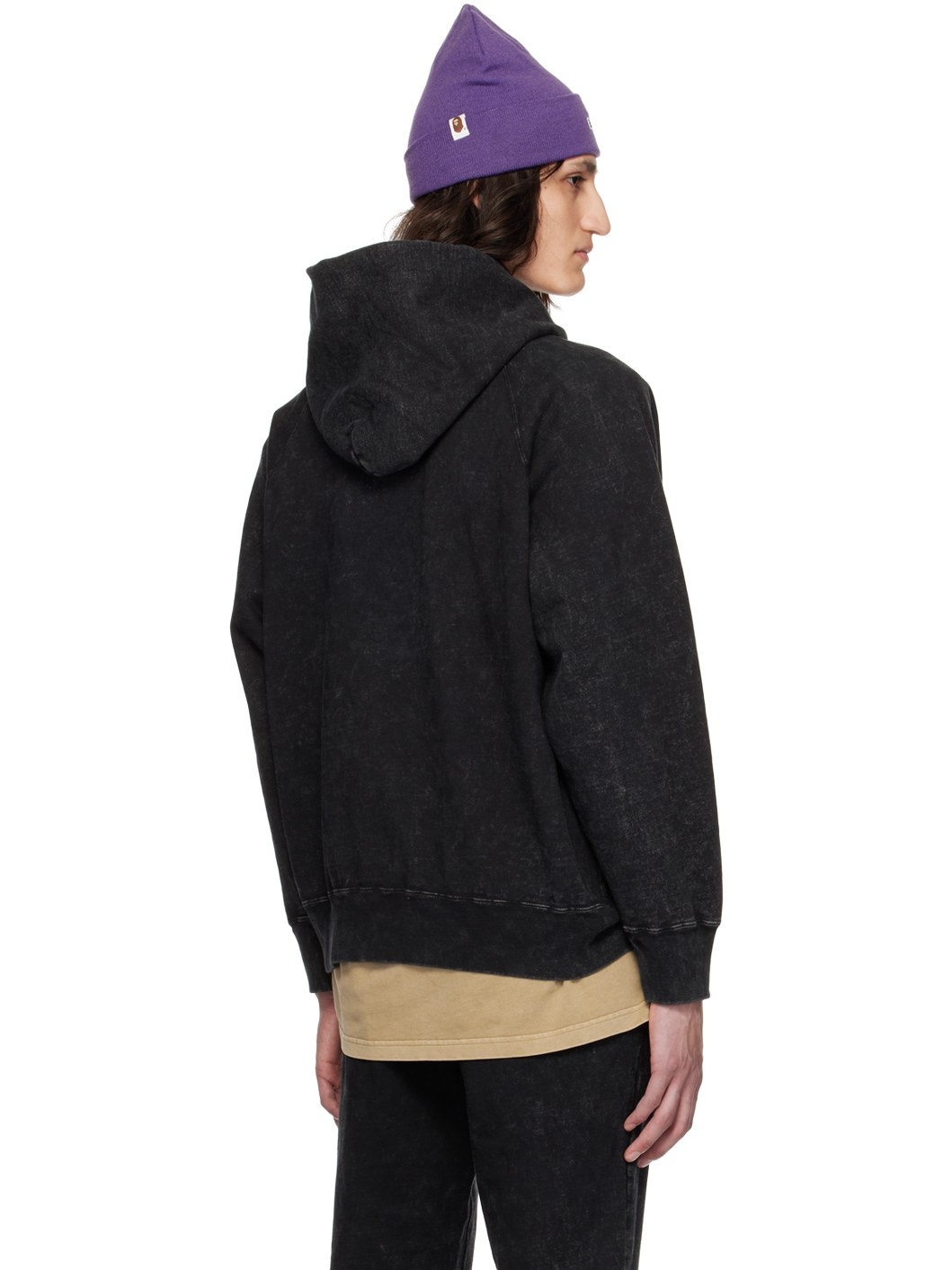 A BATHING APE® Black Overdyed Hoodie | REVERSIBLE