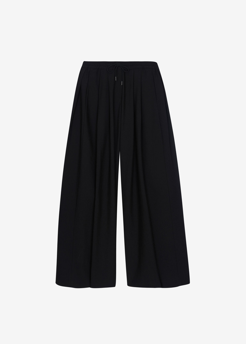 Corlen Pleated Wide Pants - Black 1