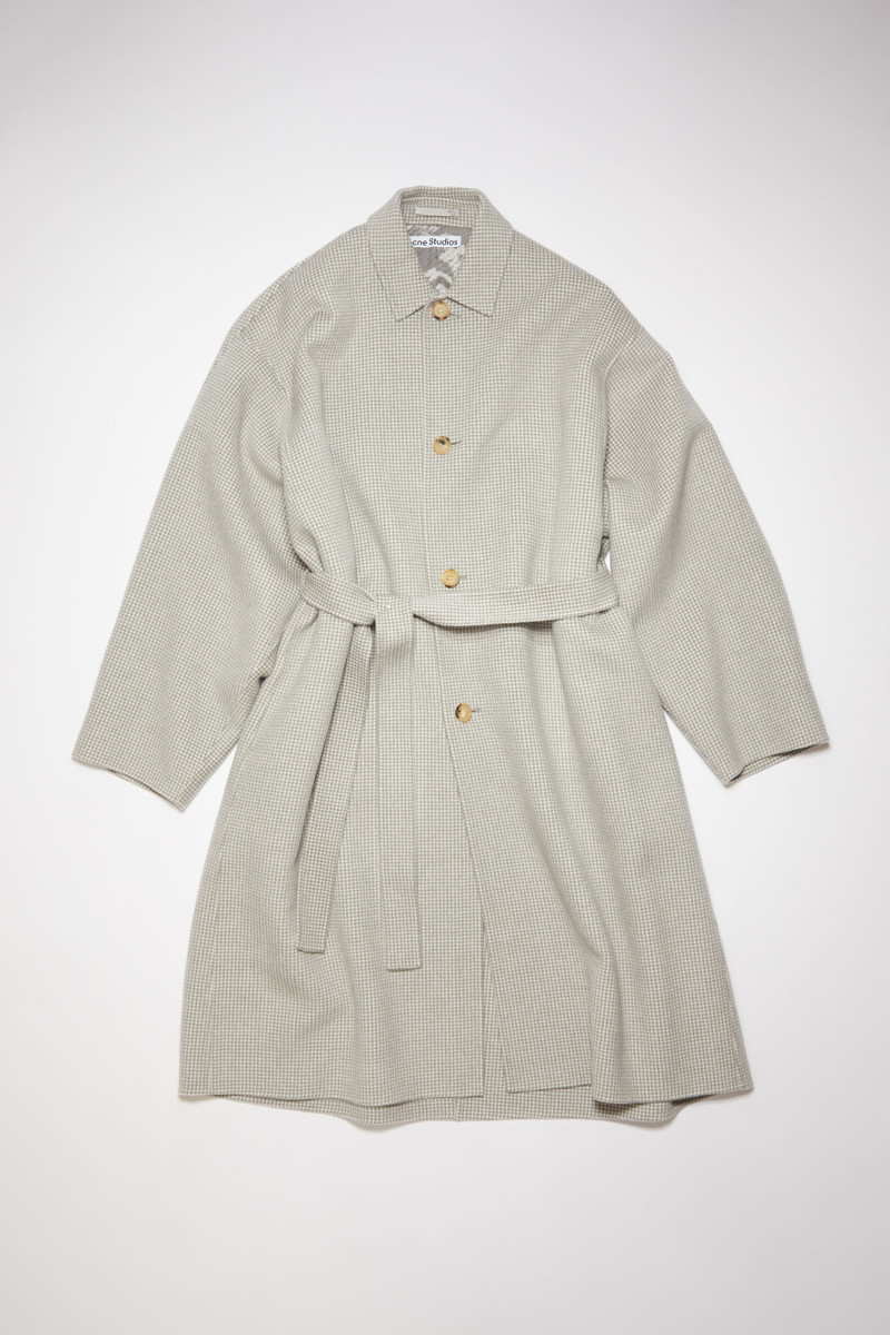 Single-breasted belted coat - Grey/off white 1