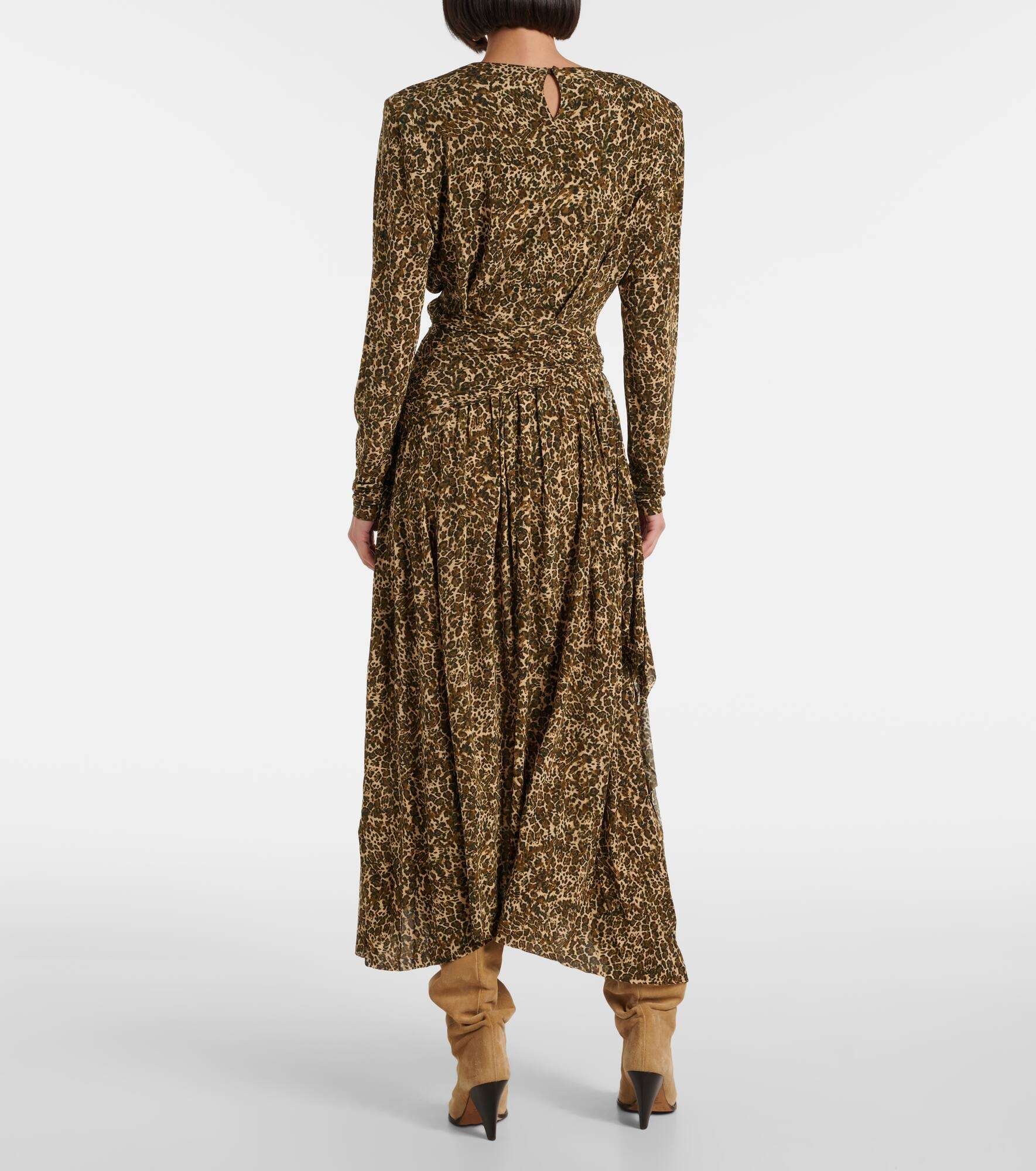 Zeidi draped leopard-print maxi dress - 3