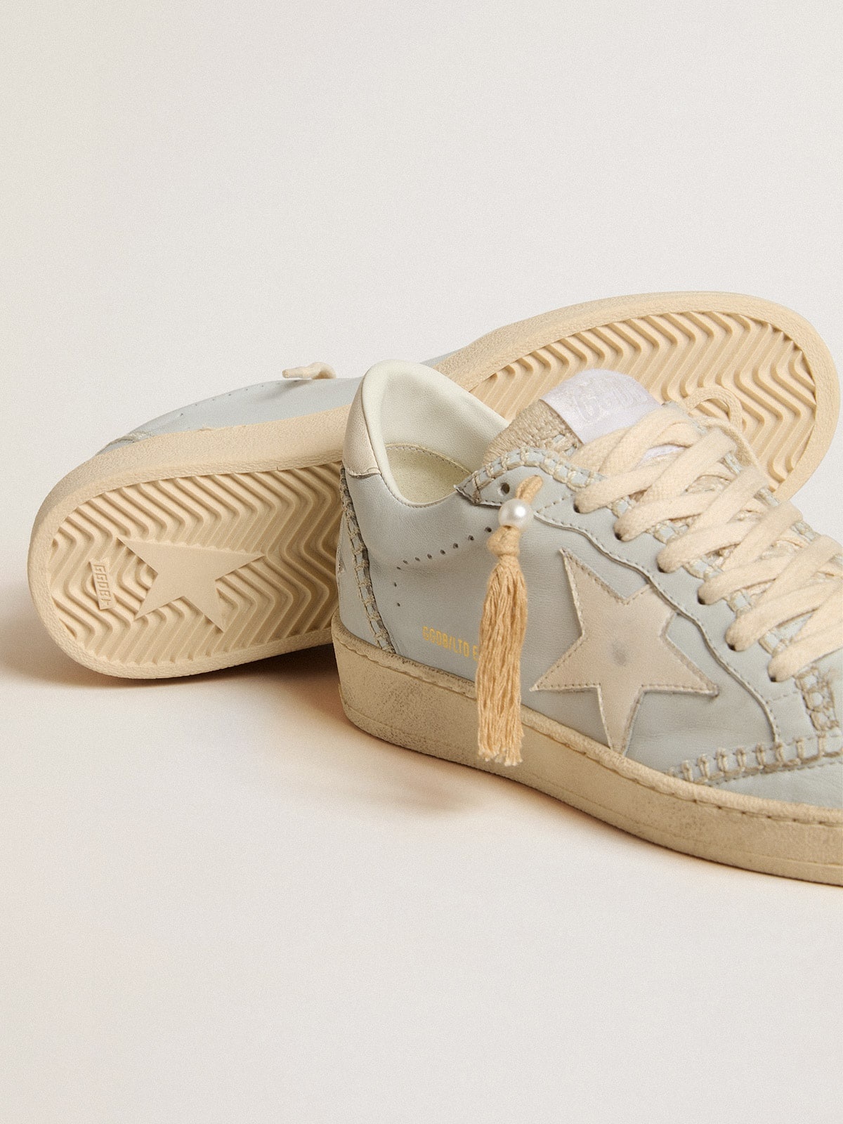 Ball Star LTD in baby blue nappa with white star - 4