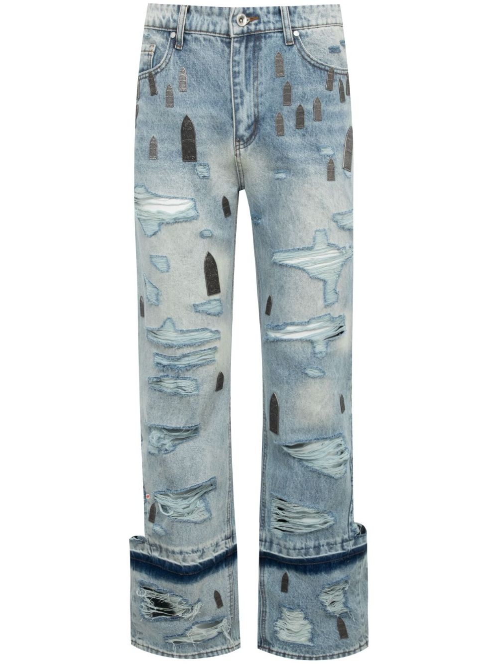 logo-plaque straight-leg jeans - 1