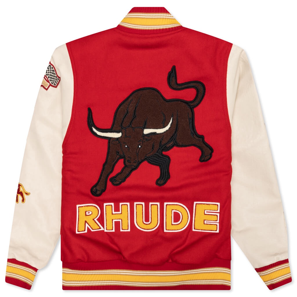 BULL VARSITY JACKET - RED/CREAM - 2