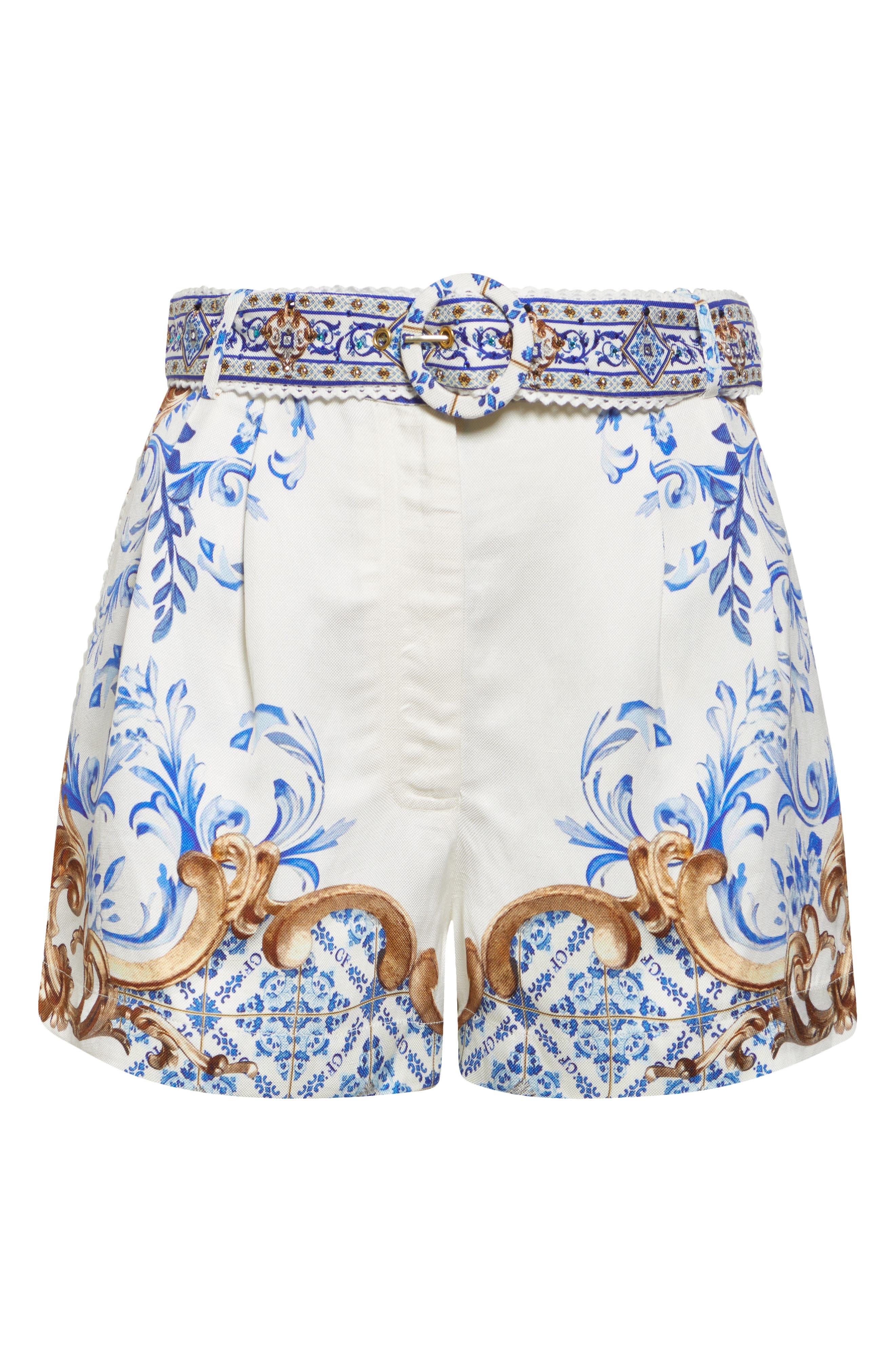 Camilla Tuck Front Belted Shorts in Azul Adventures at Nordstrom - 6