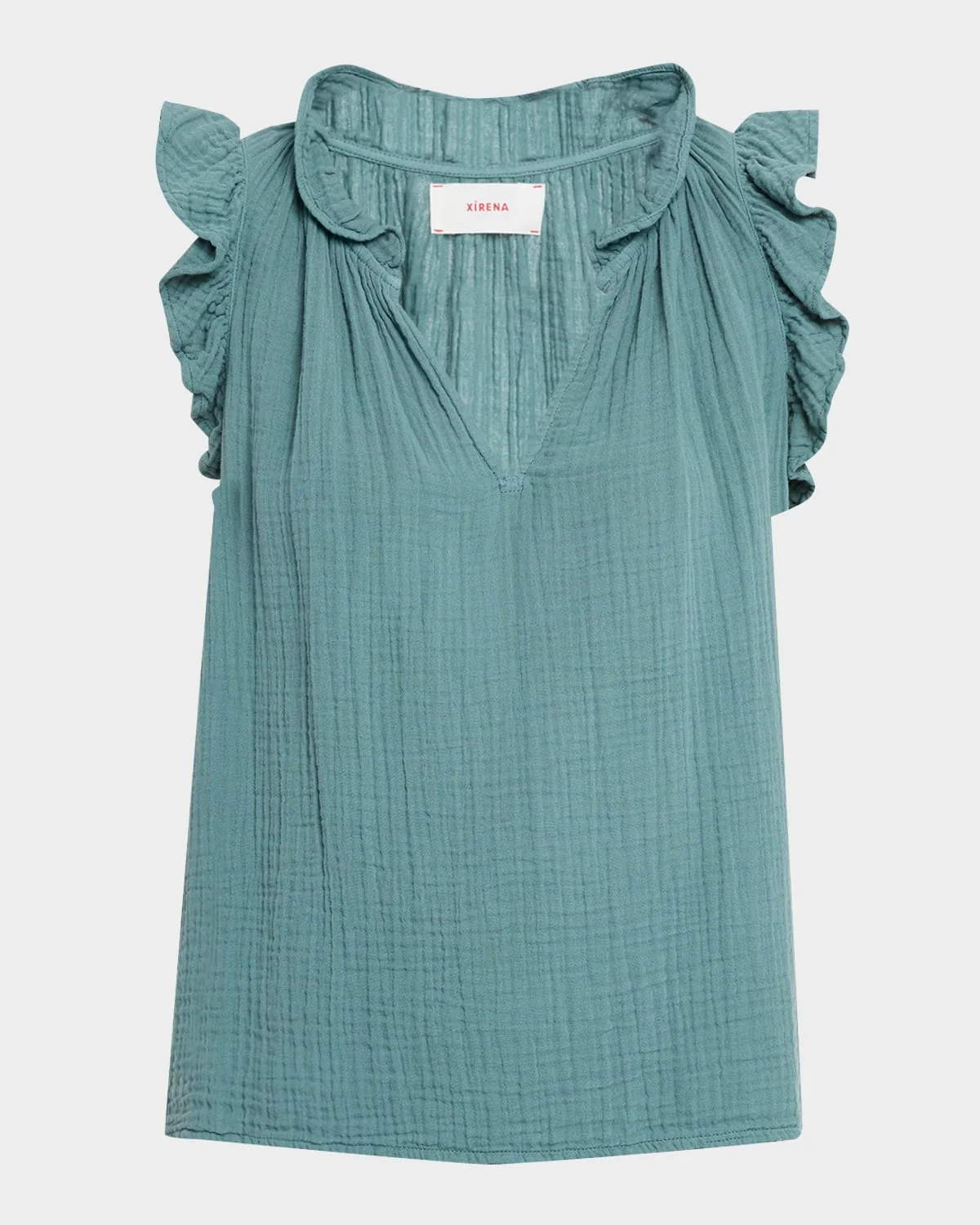 Bex Sleeveless Ruffle Cotton Gauze Top - 1