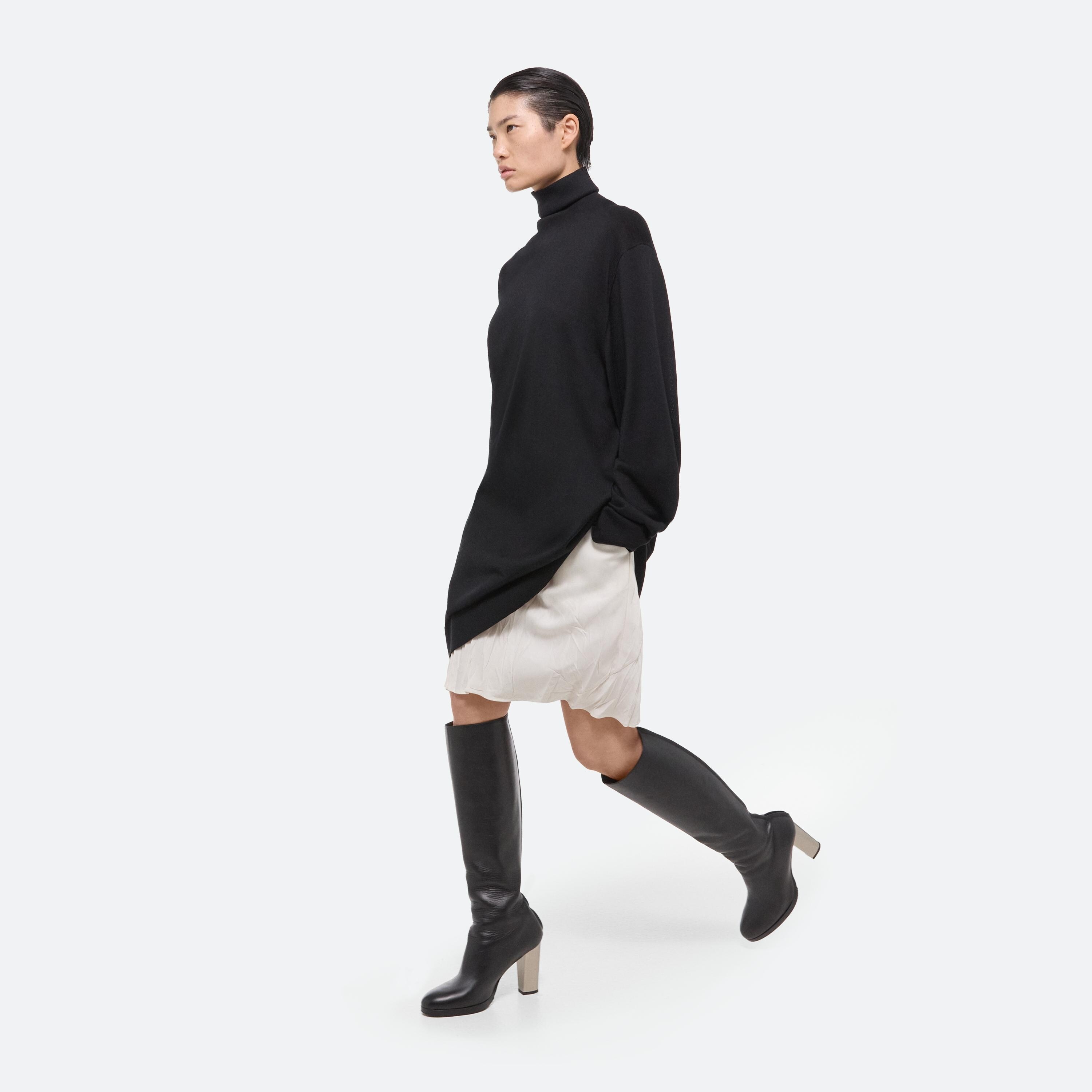 WOOL-SILK TURTLENECK DRESS - 7