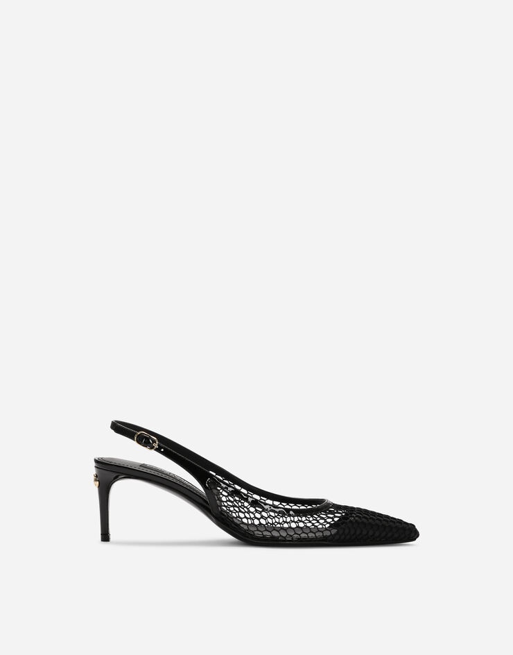 Patent leather and mesh slingbacks - 1