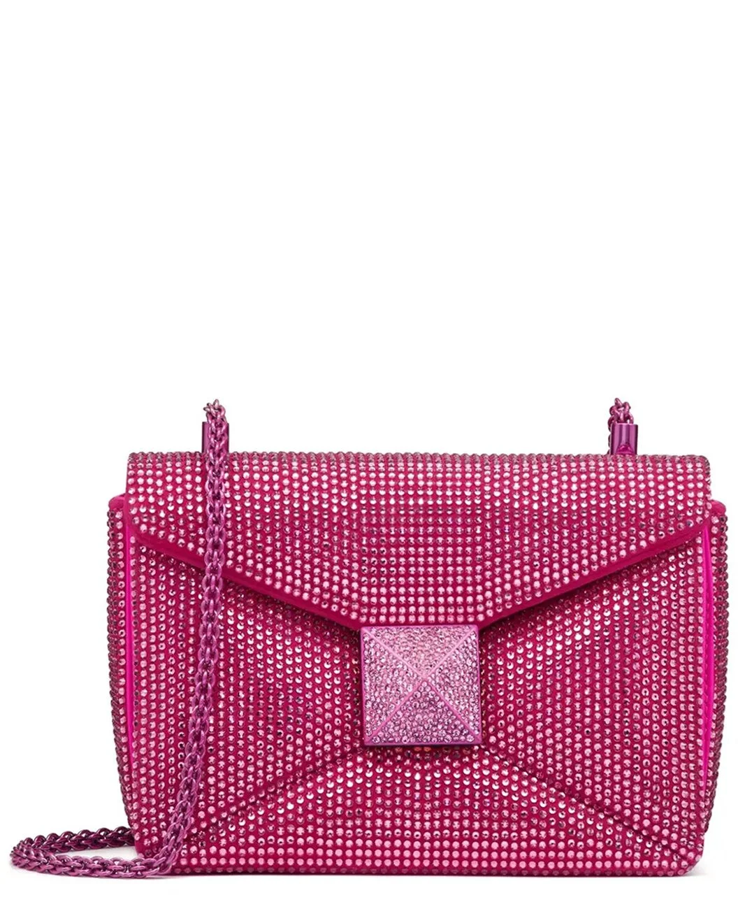 Valentino One Stud Crystal-Embellished Leather Shoulder Bag - 1