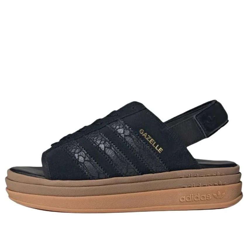(WMNS) adidas Gazelle Bold Sandals 'Core Black Snakeskin' HQ4688 - 1