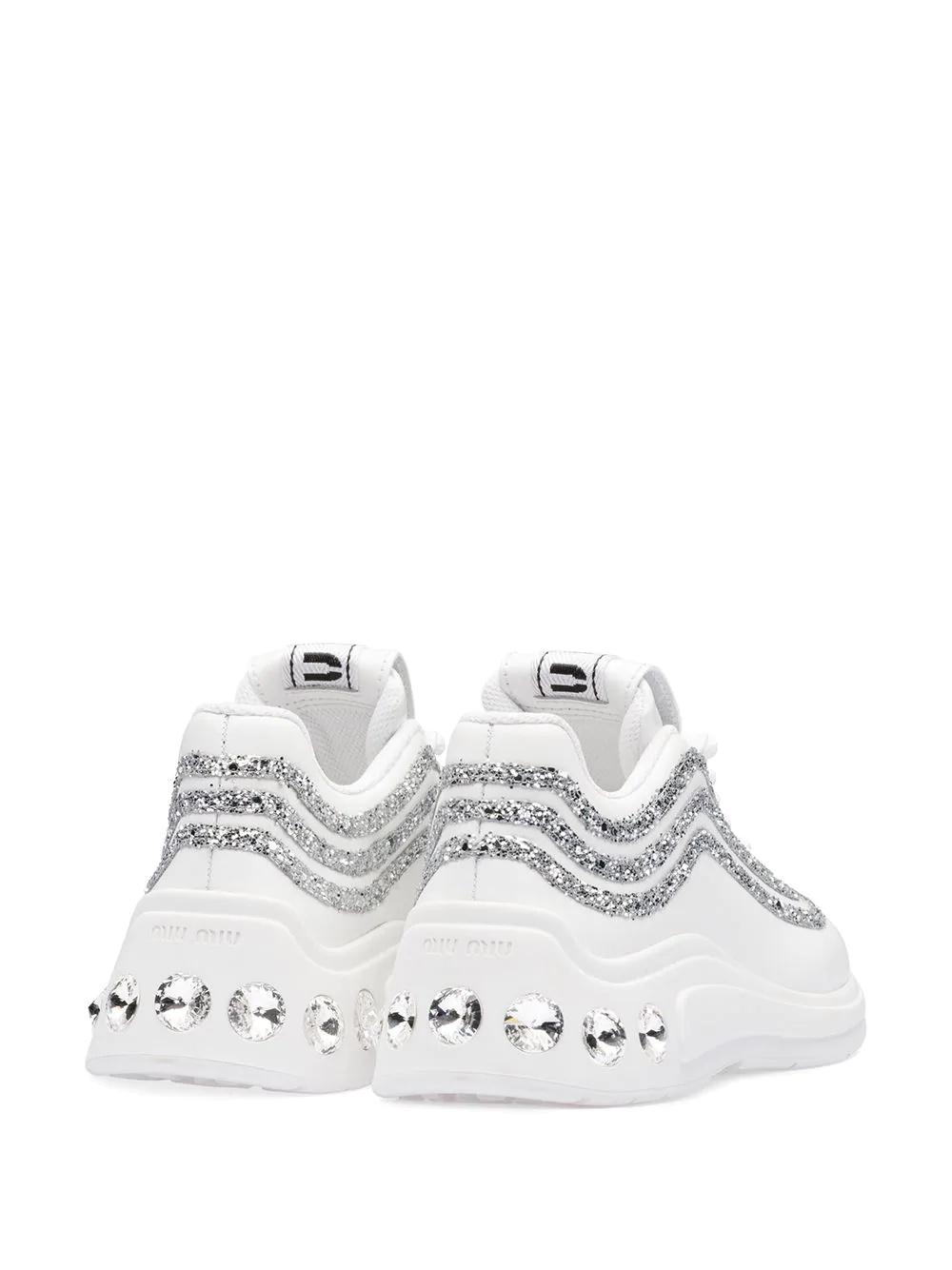 crystal-embellished glitter sneakers - 3