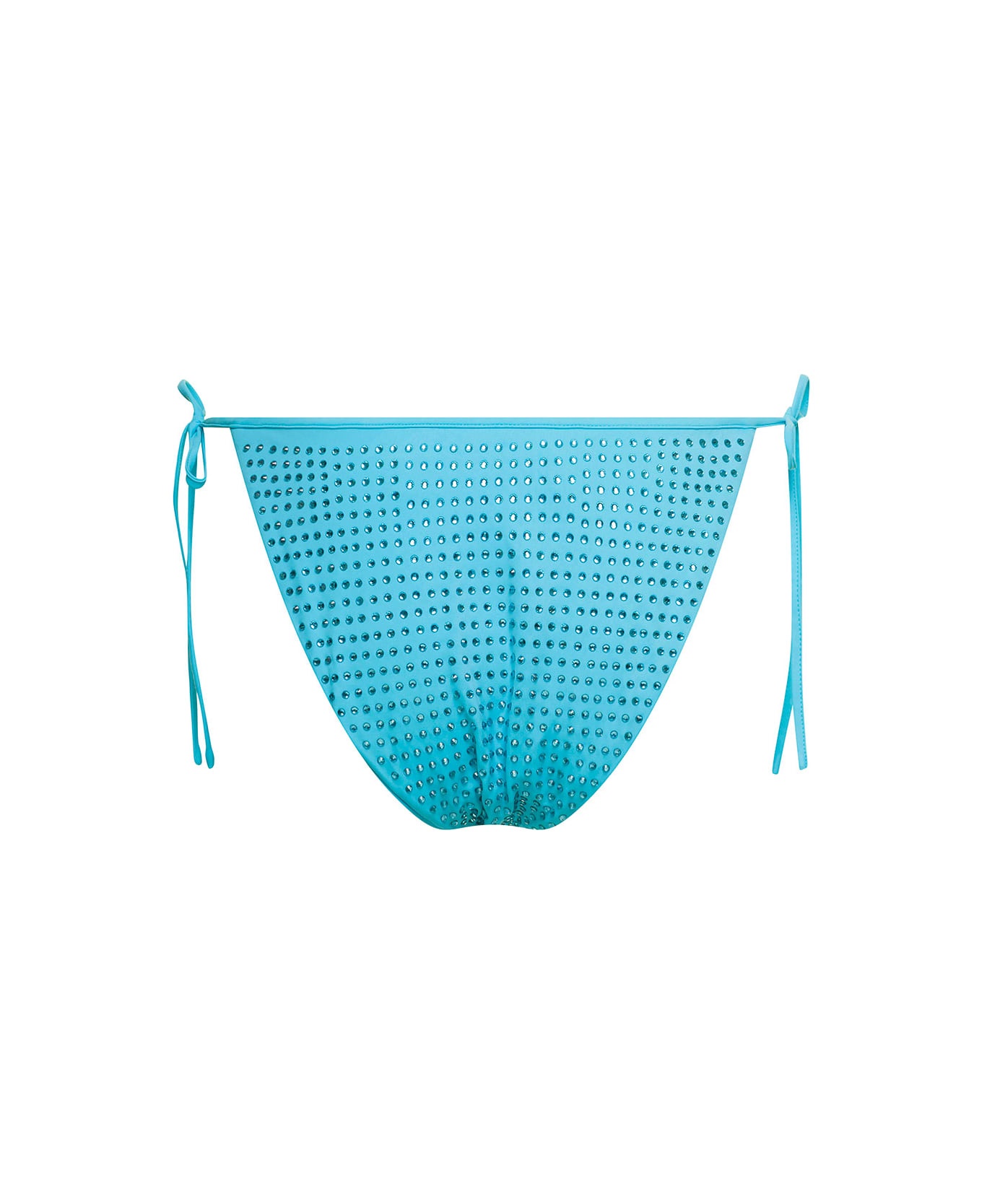 Bikini Bottom With All-over Crystal Embellishment In Light-blue Polyamide Woman - 2