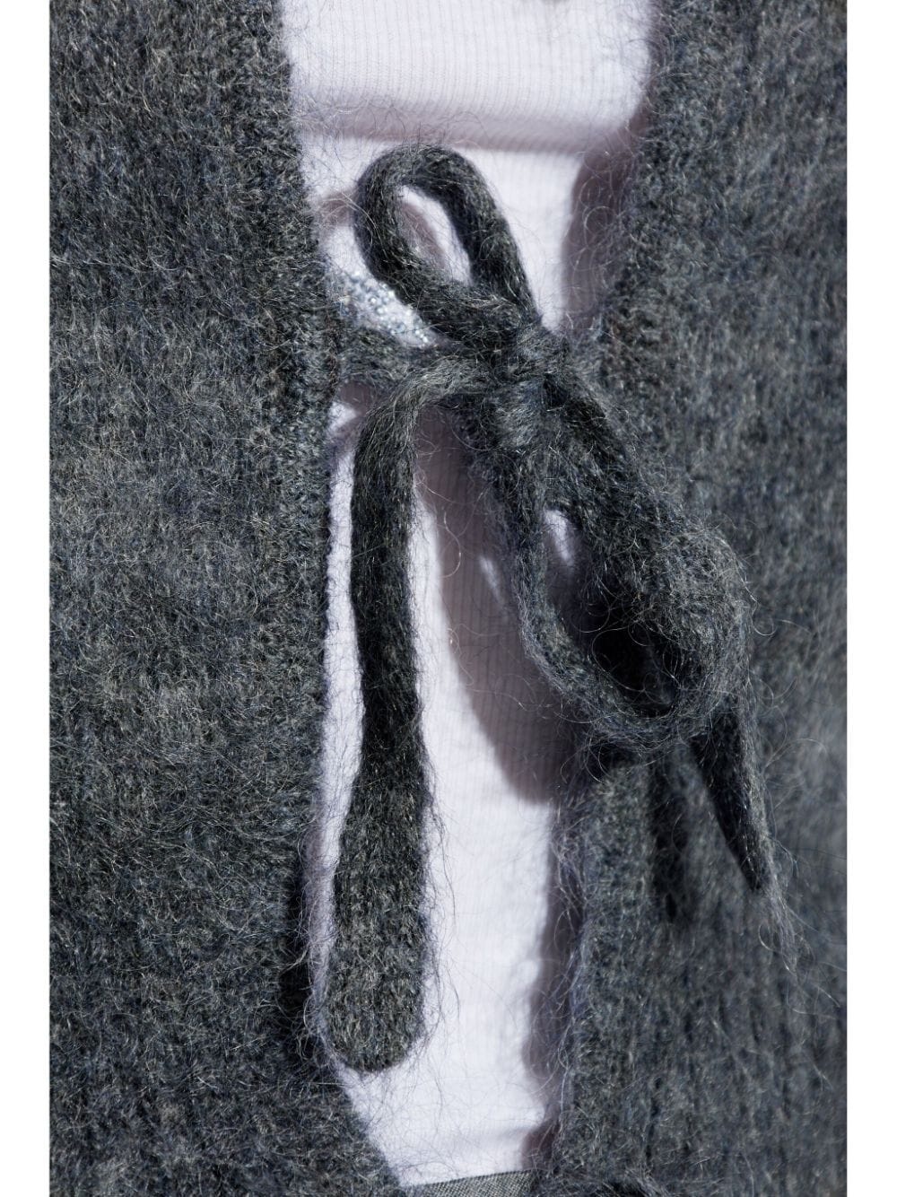 self-tie fastening cardigan - 5