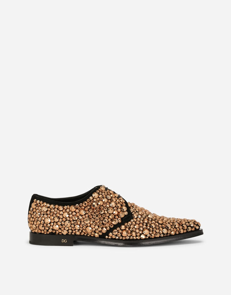 Derby in suede with all around embroidery 1