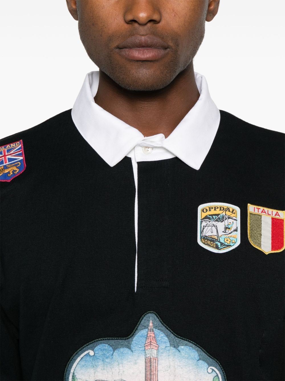 multi-patch polo shirt - 4