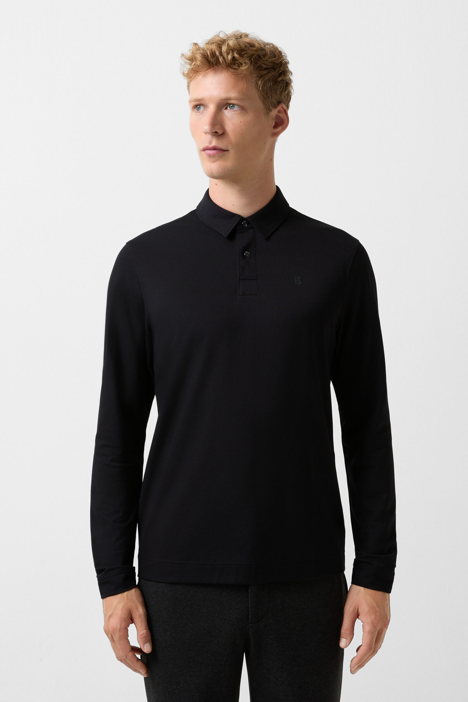Timon polo long-sleeved top in Black - 2