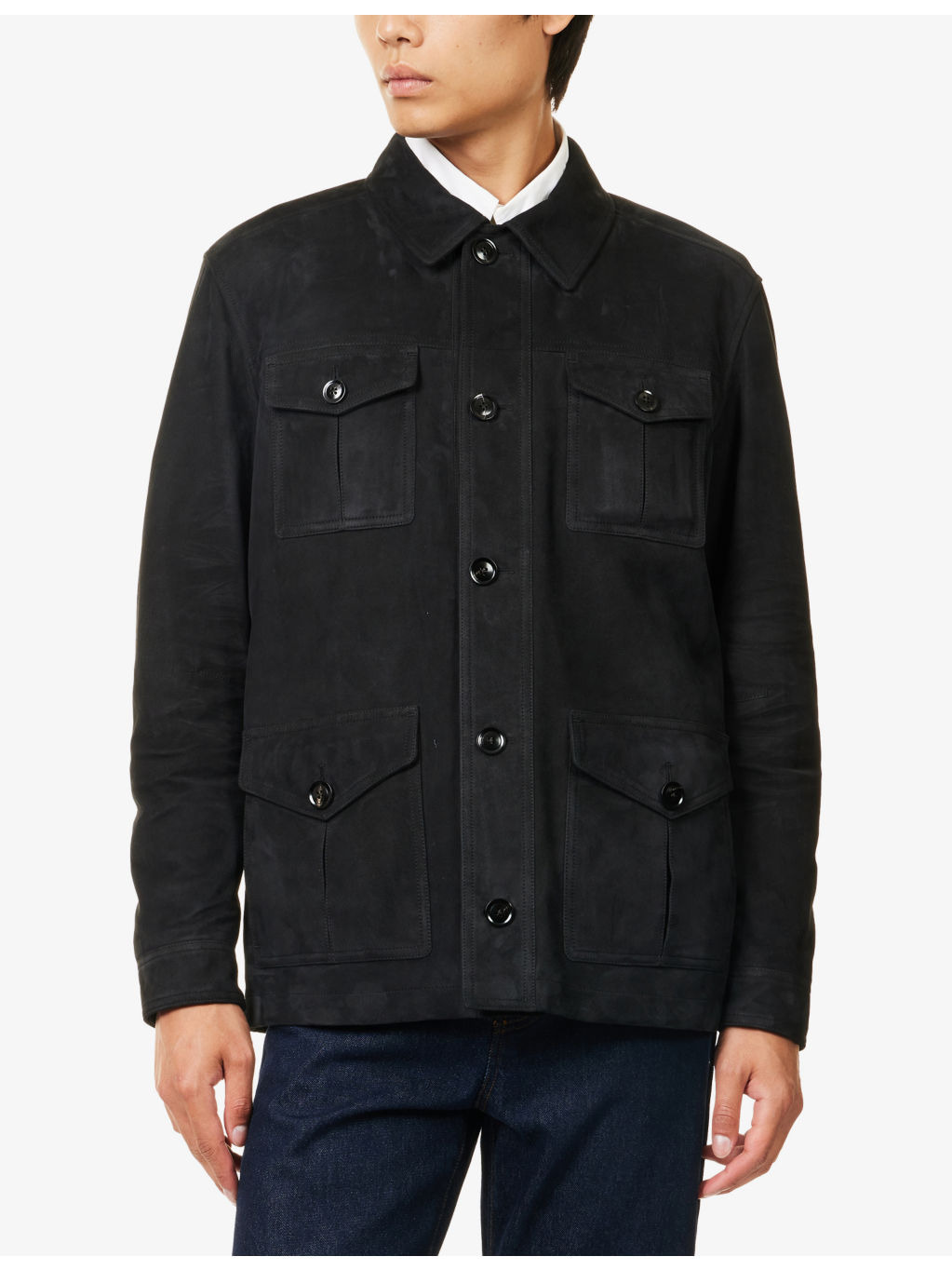 Light Pocket Long-Sleeve Suede Jacket - 3