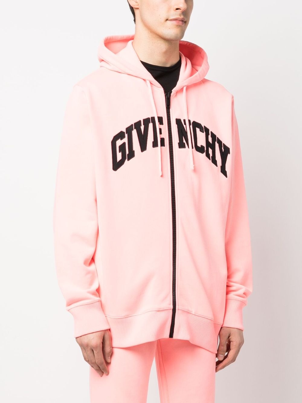 logo-embroidered cotton hoodie - 3