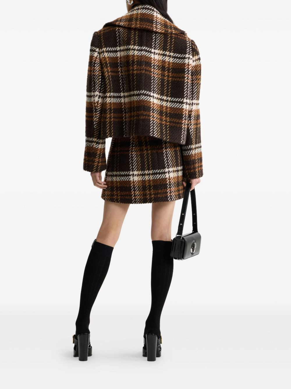 plaid double-breasted jacket - 3