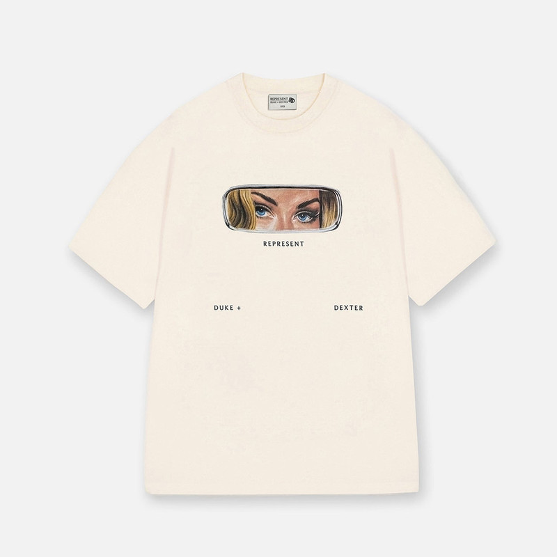 Represent Rearview Mirror Ecru T-Shirt 1