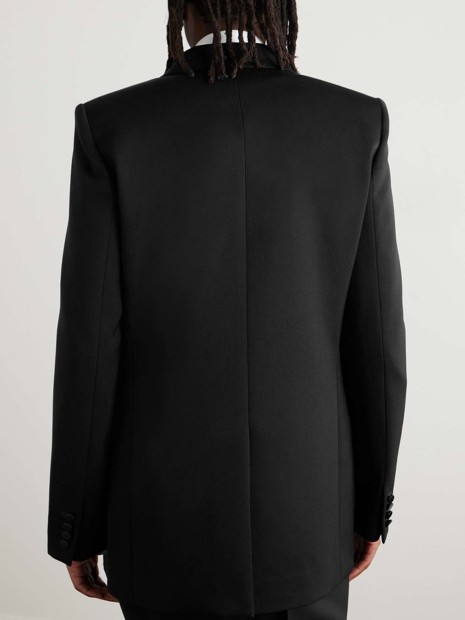 Slim-Fit Satin-Trimmed Grain de Poudre Wool Tuxedo Jacket - 4