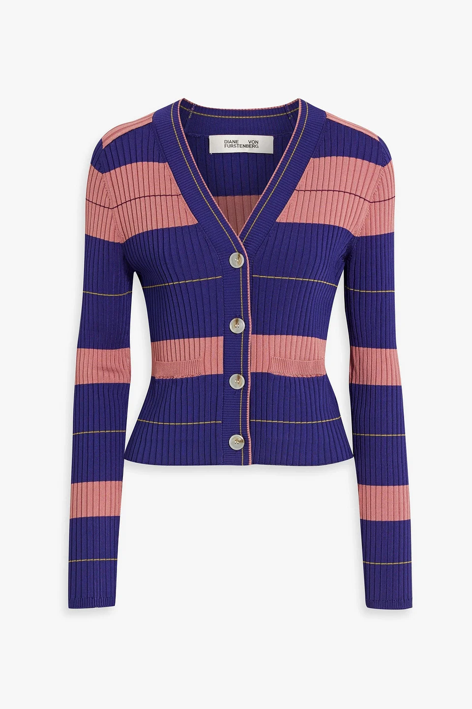 Tereza striped ribbed-knit cardigan - 1