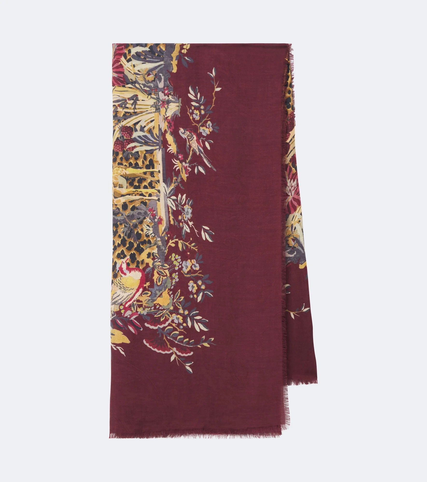 Printed modal and cashmere scarf - 1