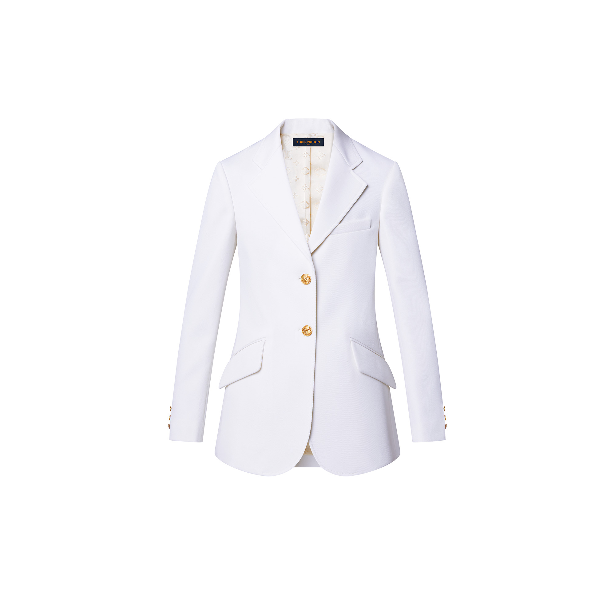 Golden Button Wool Twill Blazer - 1