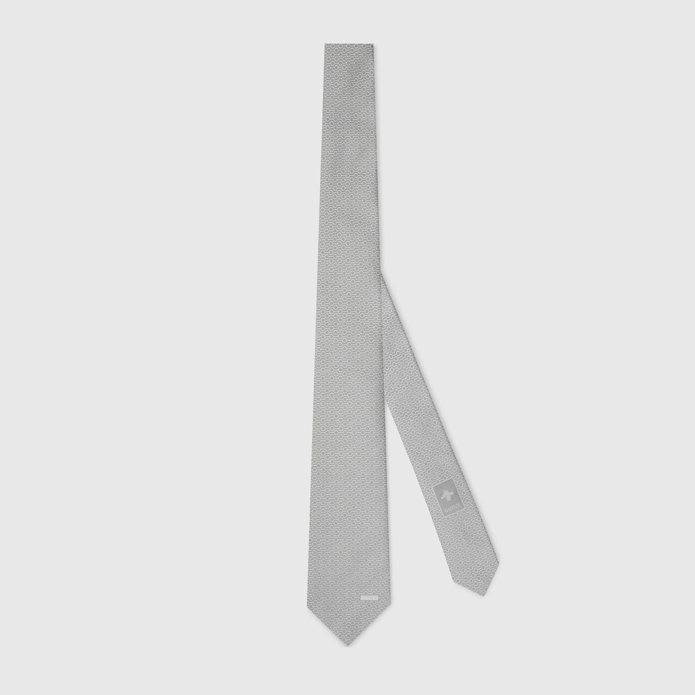 Gucci Horsebit silk jacquard tie - 1