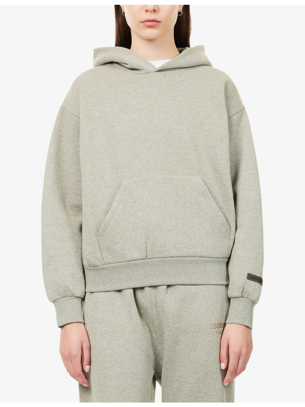 Embossed-Branding Relaxed-Fit Cotton-Blend Hoody - 3