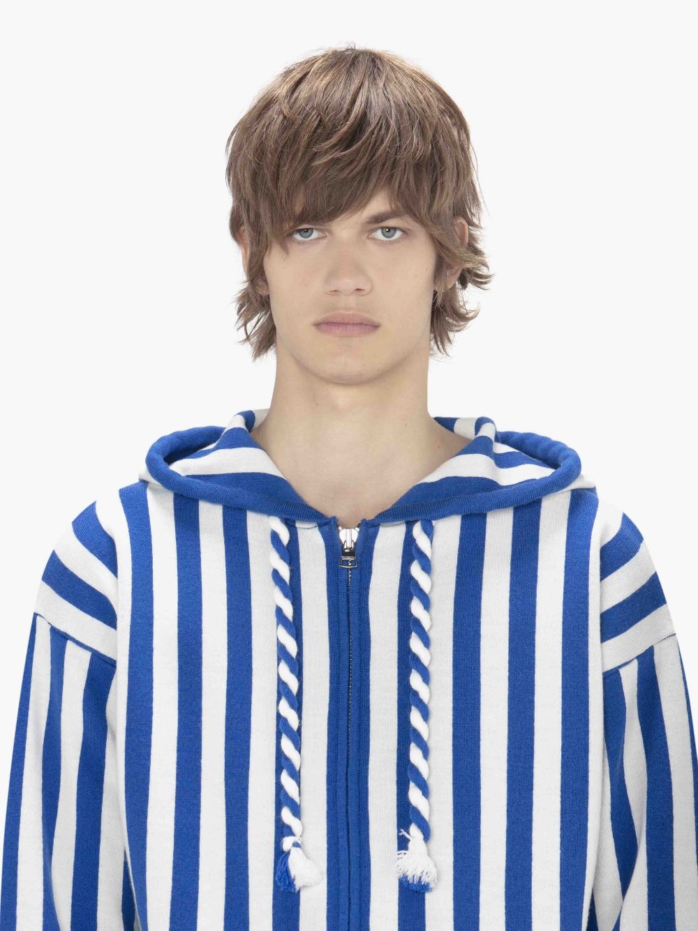 STRIPED ZIP FRONT ANCHOR HOODIE - 5