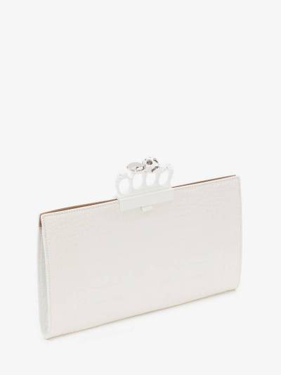 Alexander McQueen Jewelled Flat Pouch in White outlook