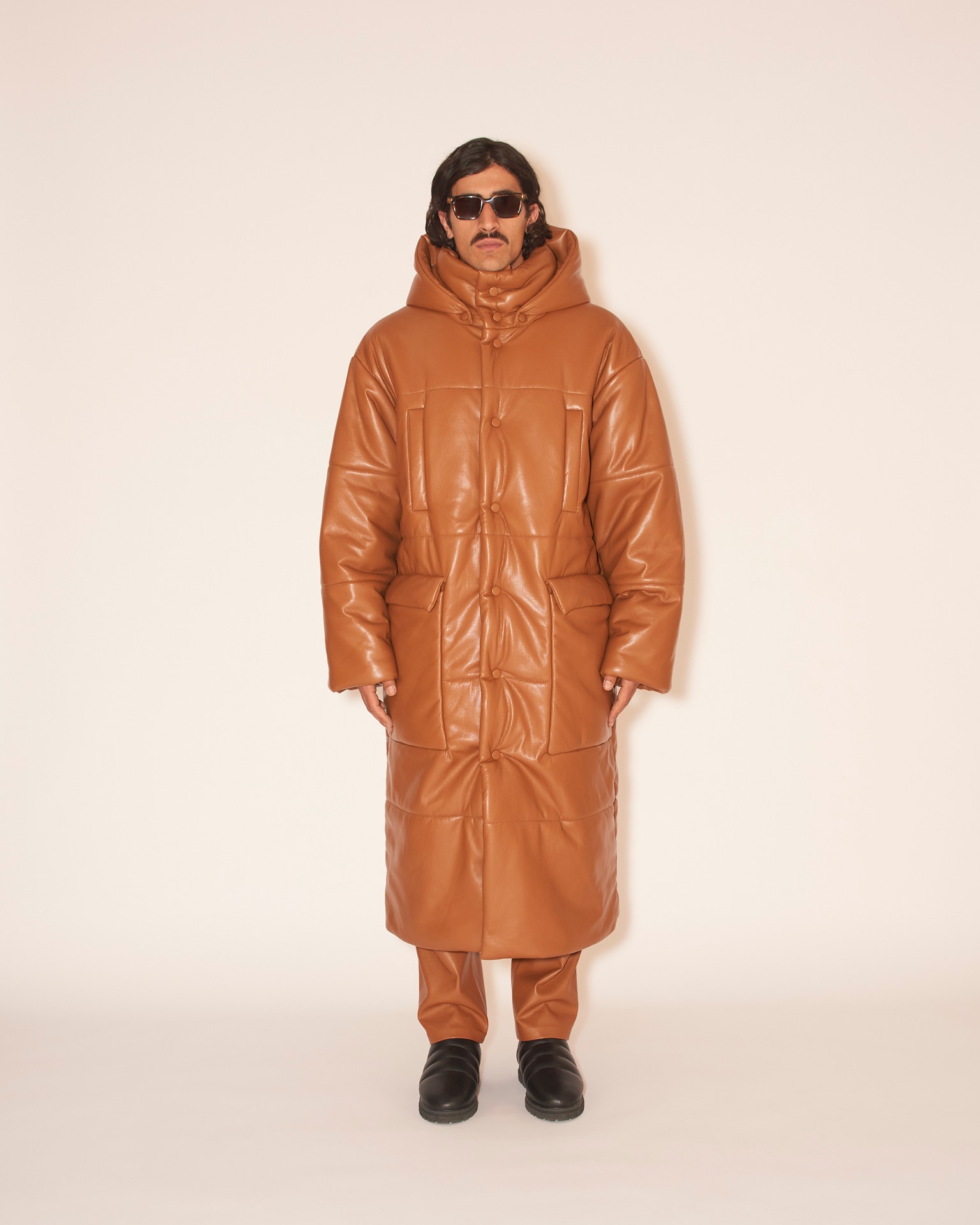 RADI - OKOBOR™ alt-leather padded coat - Tobacco - 5
